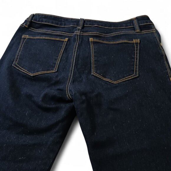 Papaya Dark Wash Cropped Jeans Sz 13 Rolled Hem Gold contrast Stitching - Picture 5 of 10